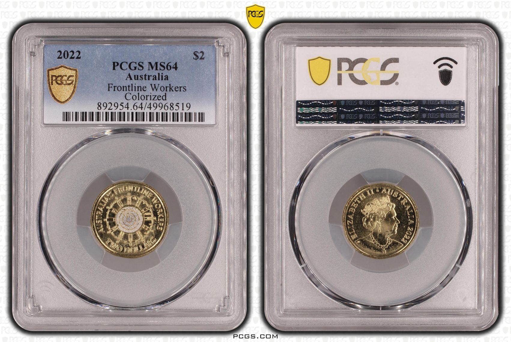 Frontline Workers Colourised, Two Dollar, 2022, PCGS MS64
