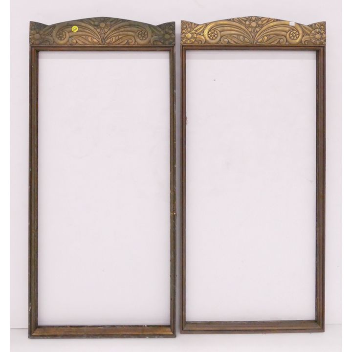 2pc Art Deco Bronze Architectural Frames- 39.5x18''
