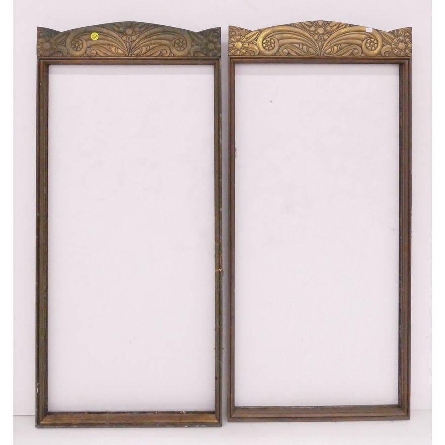 2pc Art Deco Bronze Architectural Frames- 39.5x18''