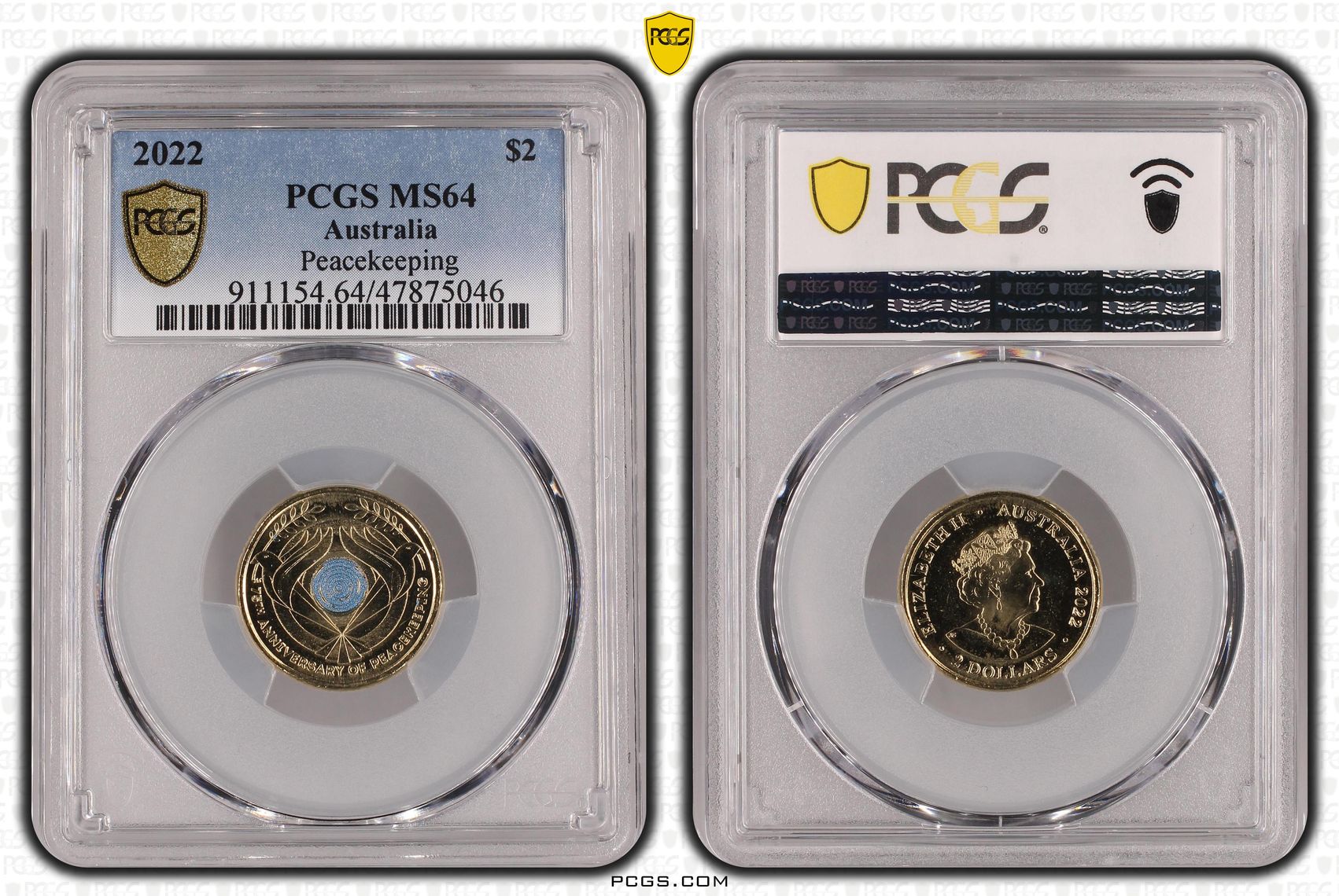 Peacekeeping - Colorized , Two Dollar, 2022, PCGS MS64