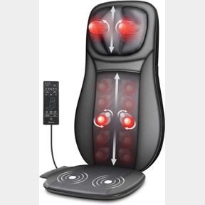 SNAILAX SHIATSU NECK & BACK MASSAGER WITH HEAT, FULL BACK KNEADING SHIATSU OR ROLLING MASSAGE, MASSAGE CHAIR PAD WITH HEIGHT ADJUS