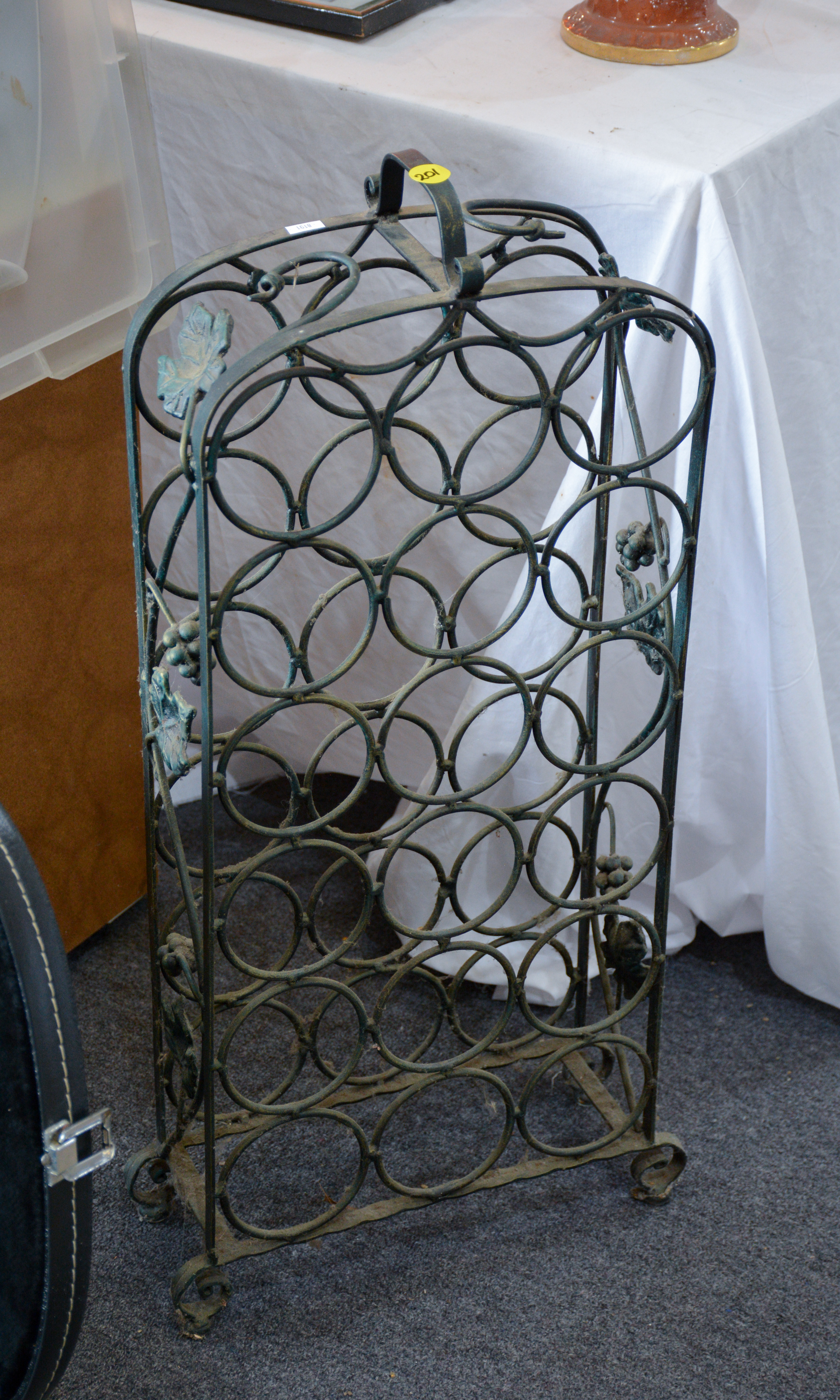 Vintage/Antique Wrought Iron Wine Rack — sold at auction in New Zealand for $25
