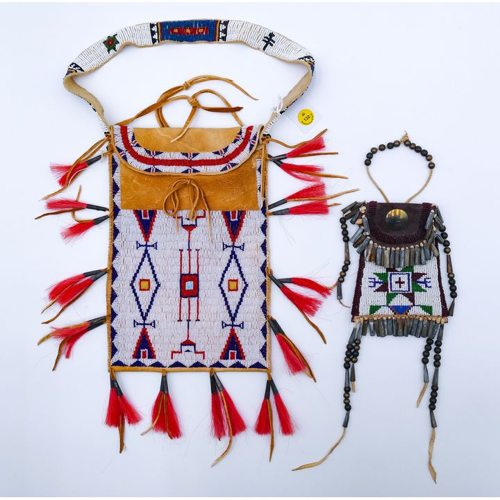 2pc Plains Indian Beaded Bags