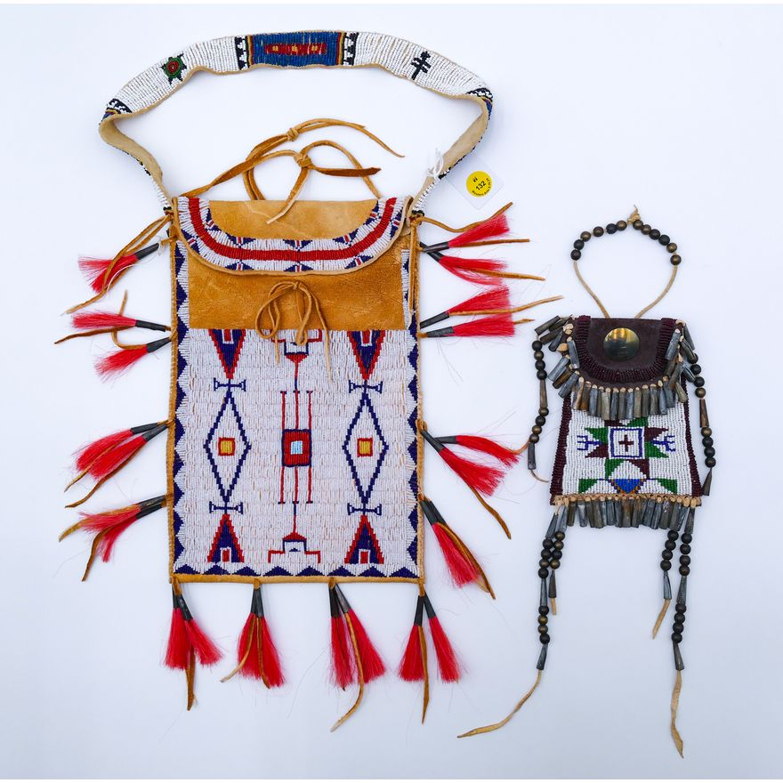 2pc Plains Indian Beaded Bags