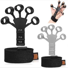 Grip Strength Trainer Finger Hand Strengthener 6 Resistant Level Exerciser 2 Pack |