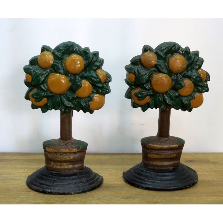 PAIR OF HEAVY CAST IRON DOOR STOPPERS