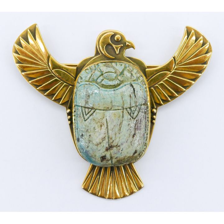 Potter Mellen 14k Egyptian Scarab Brooch