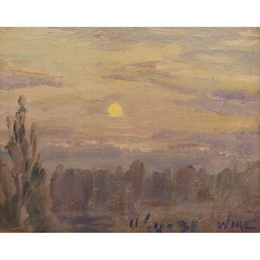 Melville Wire ''Sunset'' (Landscape) 1938 Oil