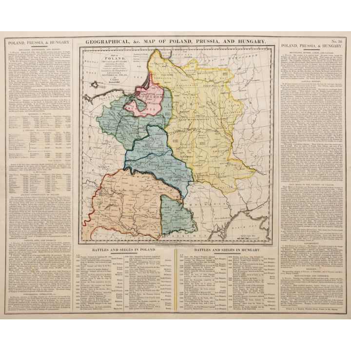 C. Gros | Map of Poland, Prussia and Hungary, indicating the places…