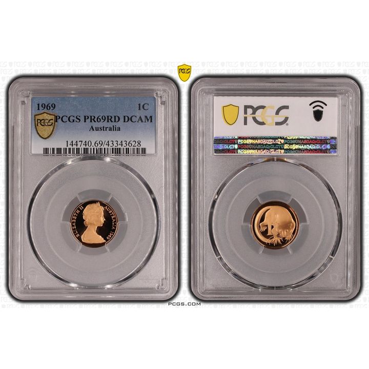 Elizabeth II, One Cent, PR69DCAM , 1969