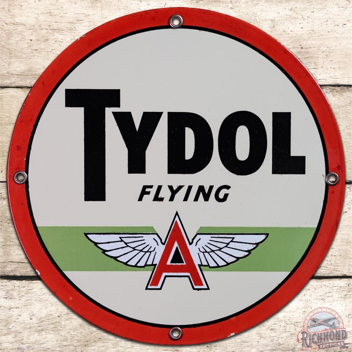 9.75" Tydol Flying A SSP Pump Plate Sign - 9