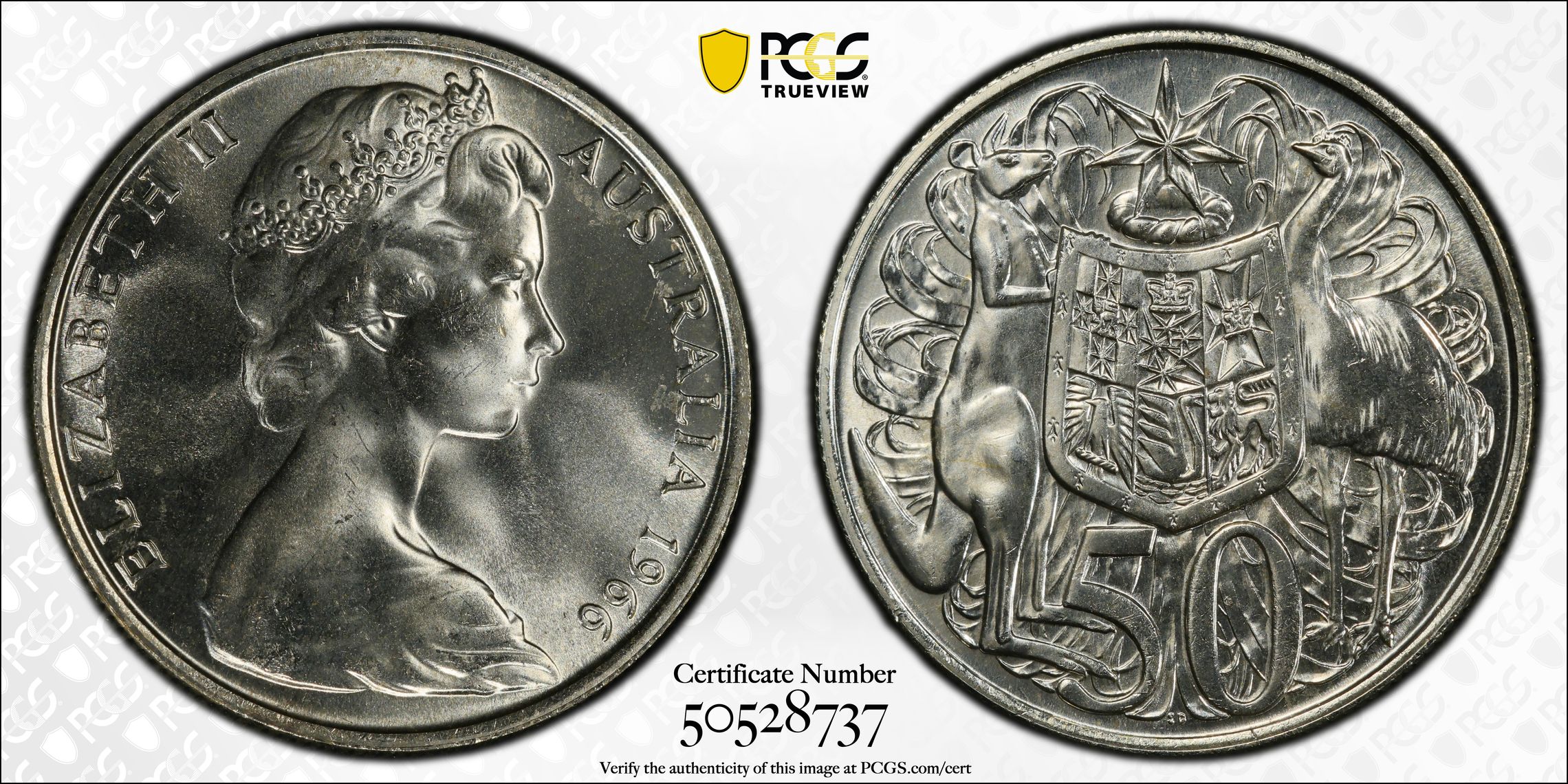 Fifty Cent, 1966, PCGS Genuine - UNC Details (95 - Scratch)