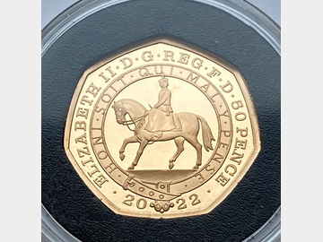 2022 ELIZABETH II PLATINUM JUBILEE GOLD PROOF 50 PENCE (MINOR IMPERFECTIONS)