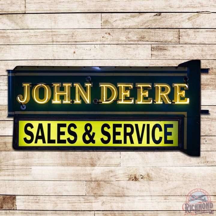 6' John Deere Sales & Service DS Porcelain Neon Sign