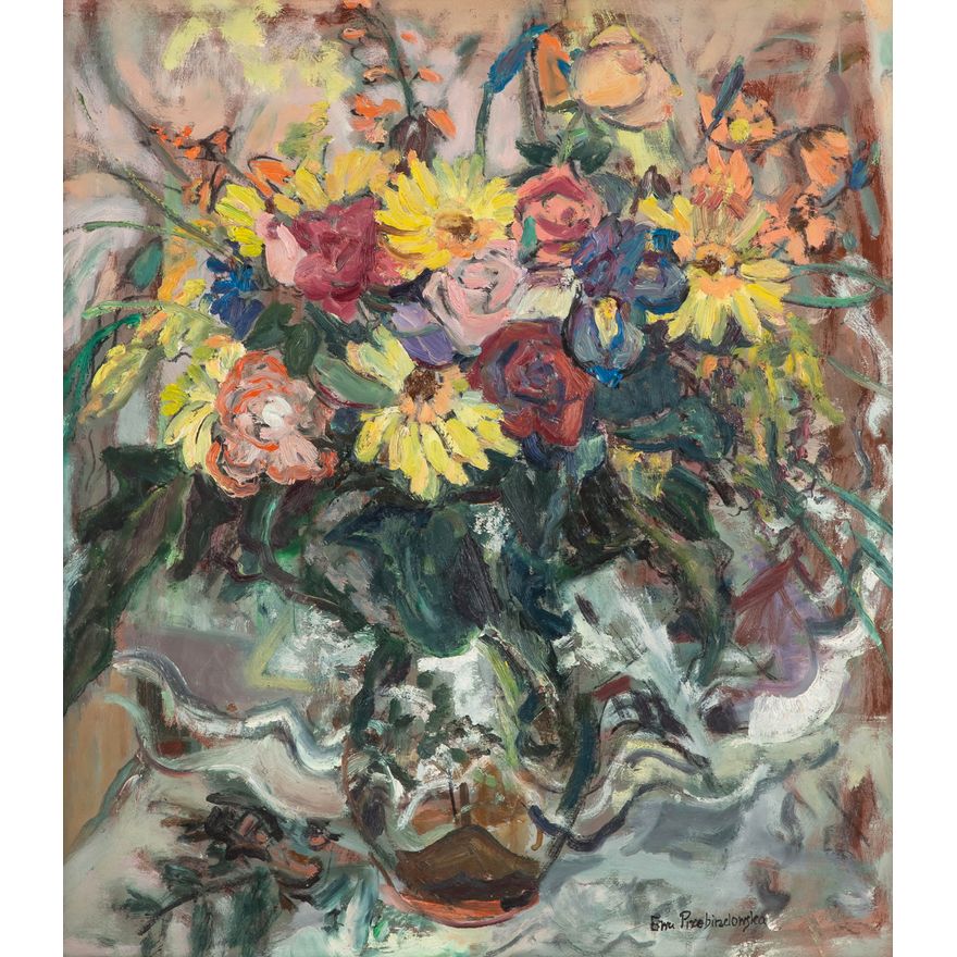 Ewa Przebindowska | Jeżówki i róże, 1997