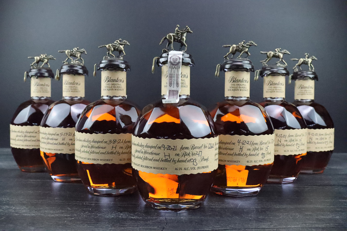 Blanton's Single Barrel Bourbon Full Set (8 Bottles & Lettered 
