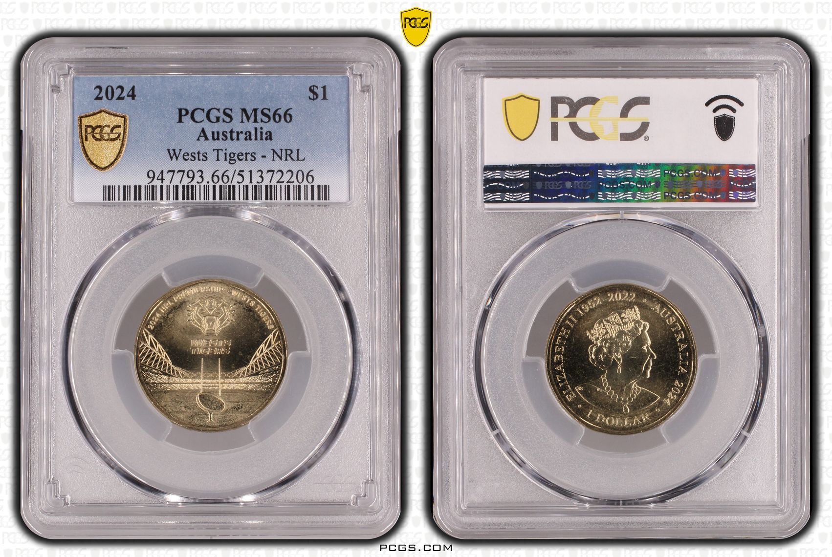 Wests Tigers - NRL, One Dollar, 2024, PCGS MS66