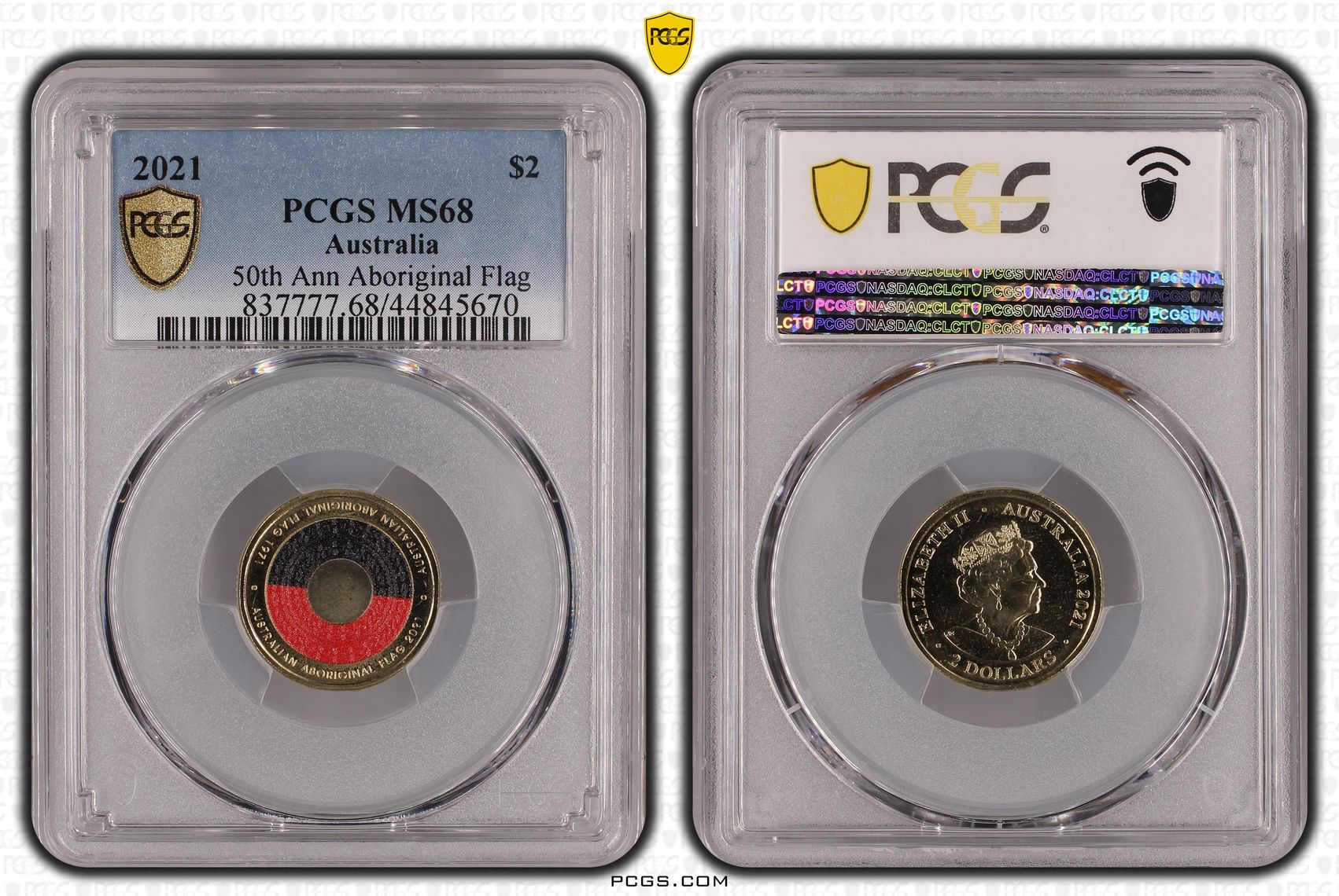 2021 Australia Two Dollar, $2 50th Ann Aboriginal Flag PCGS - MS68 -670