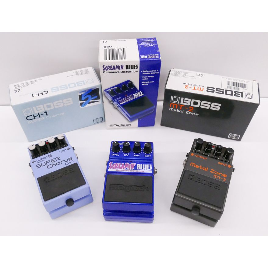 3pc Guitar Effects Pedals w/ Boxes