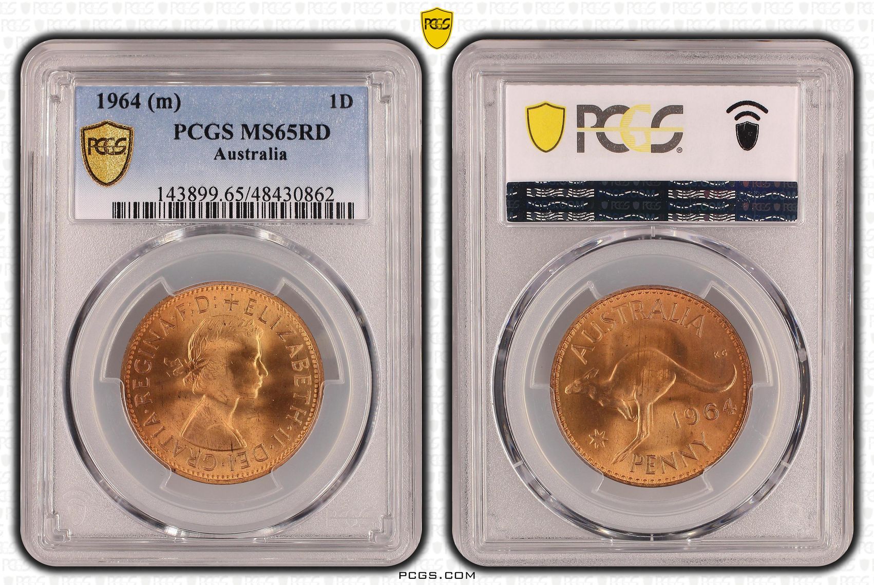 Elizabeth II, Penny, 1964, PCGS MS65RD