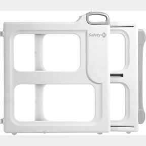SAFETY 1ST GATE, PRESSURE OR INSTALLED HARDWARE - FITS GAPS BETWEEN 28" TO 42" WIDE, 28" HIGH. SWIVEL BUMPER FOR UNEVEN OPENINGS,