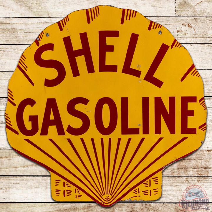 Shell Gasoline 42" DS Porcelain Clamshell Sign