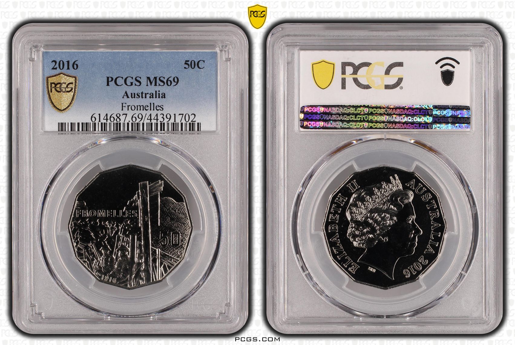 2016 Australia Fifty Cent, 50c Fromelles PCGS - MS69 POP 7/0 -702