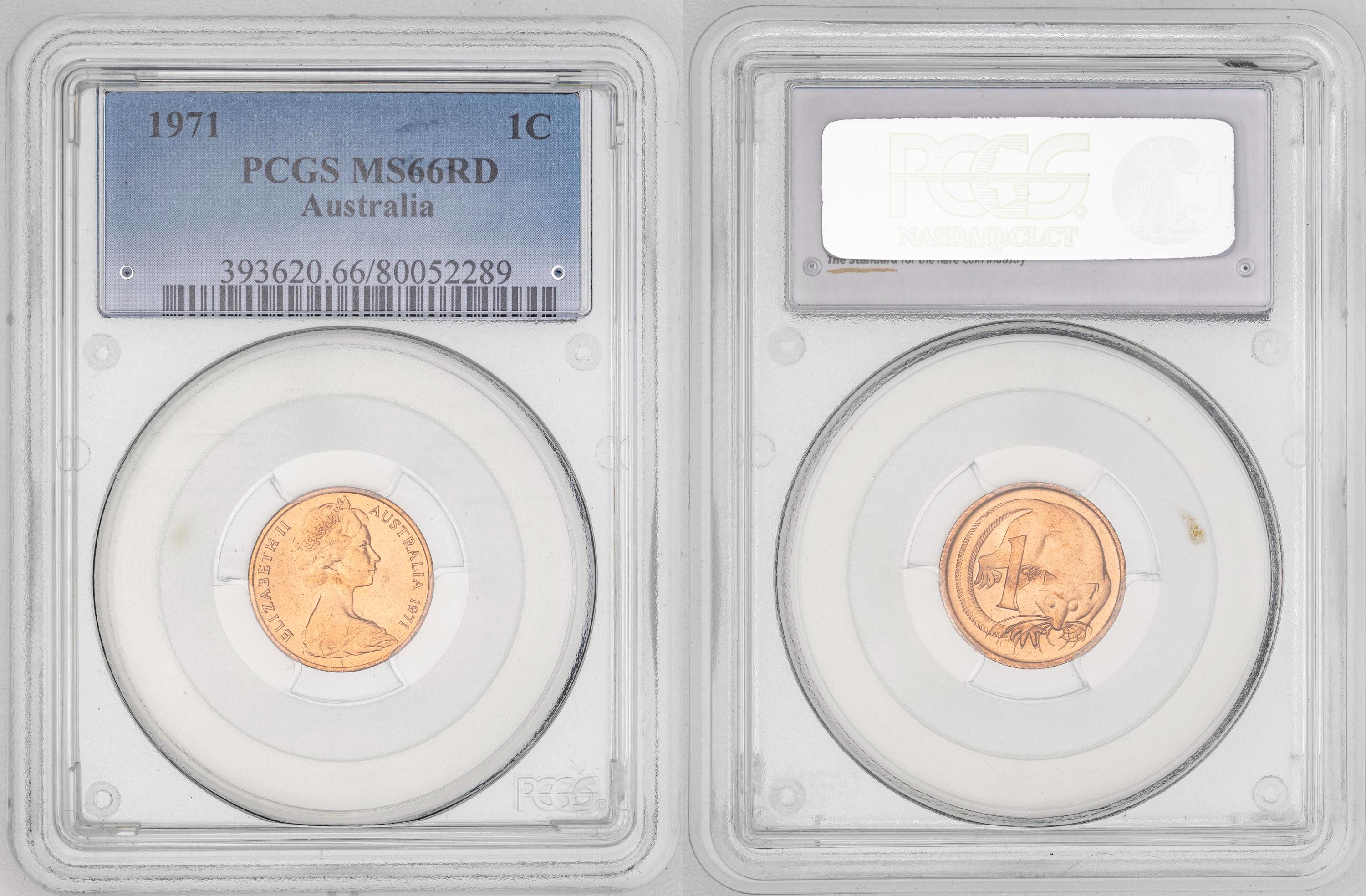 Elizabeth II, One Cent, 1971, PCGS MS66RD