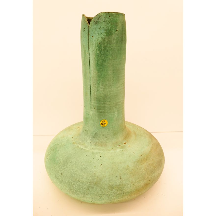 Falman Signed Sculptural Studio Pottery Large Vase- 17''