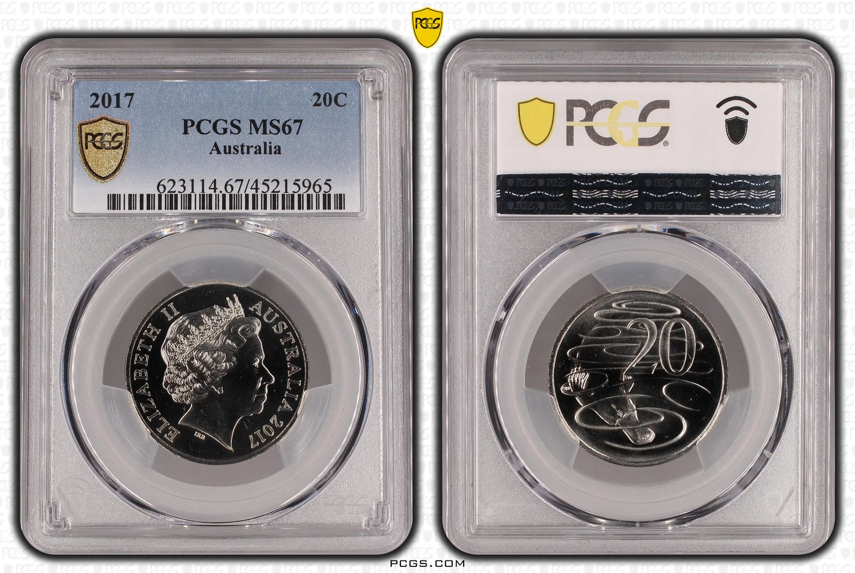 2017 Australia Twenty Cent, 20c PCGS - MS67 -965