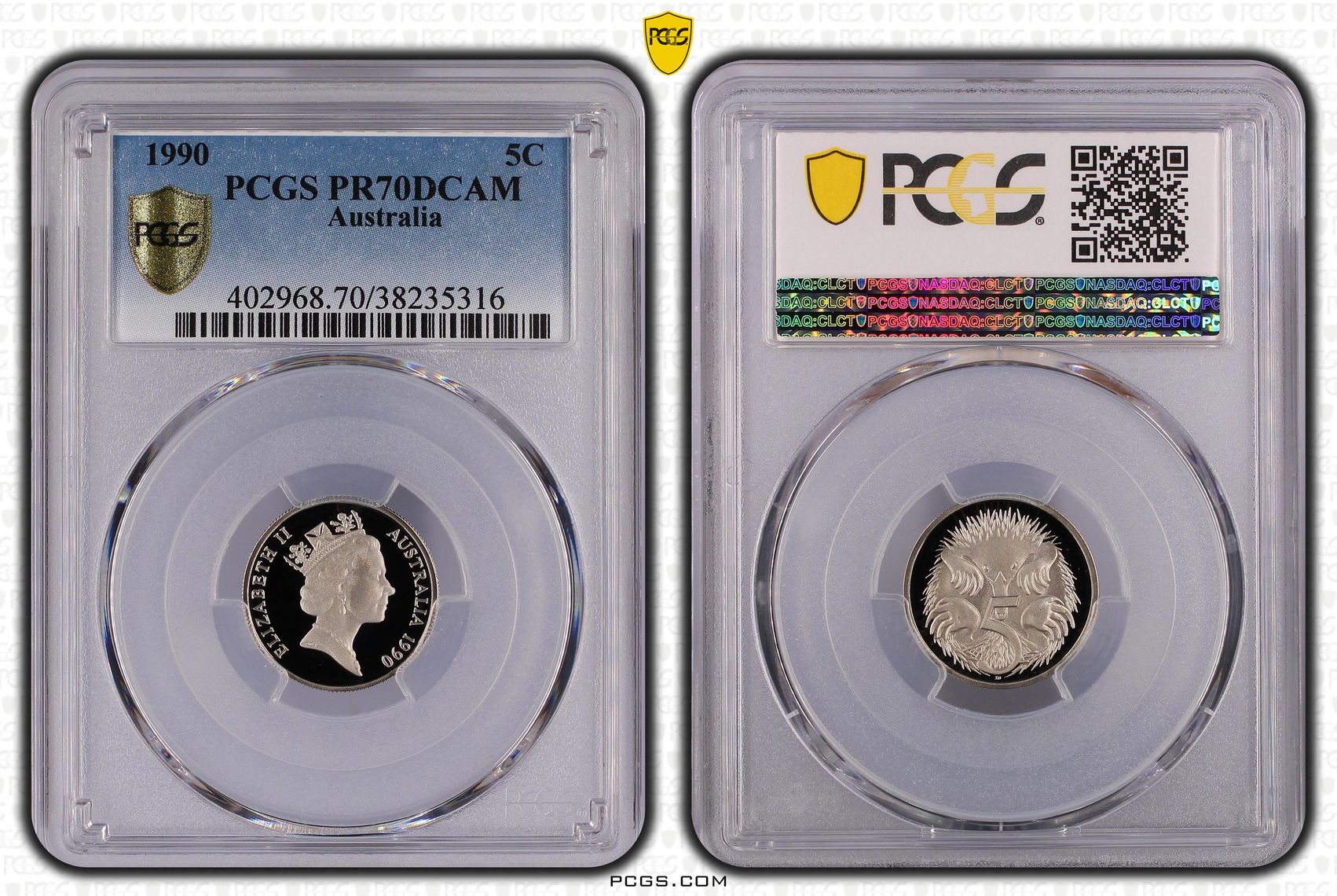 Top pop, Five Cent, 1990, PCGS PR70DCAM