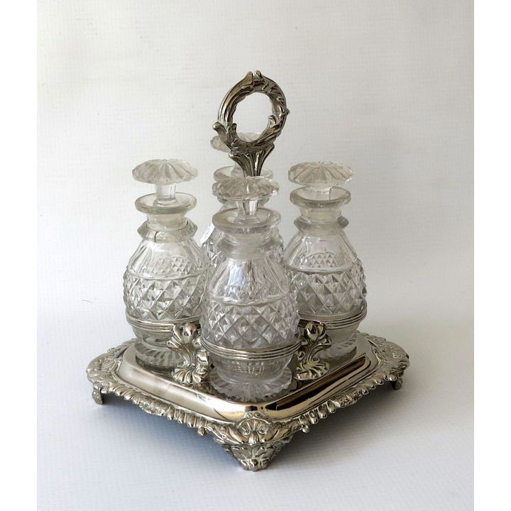 19TH CENTURY SILVERPLATED CRUET SET
