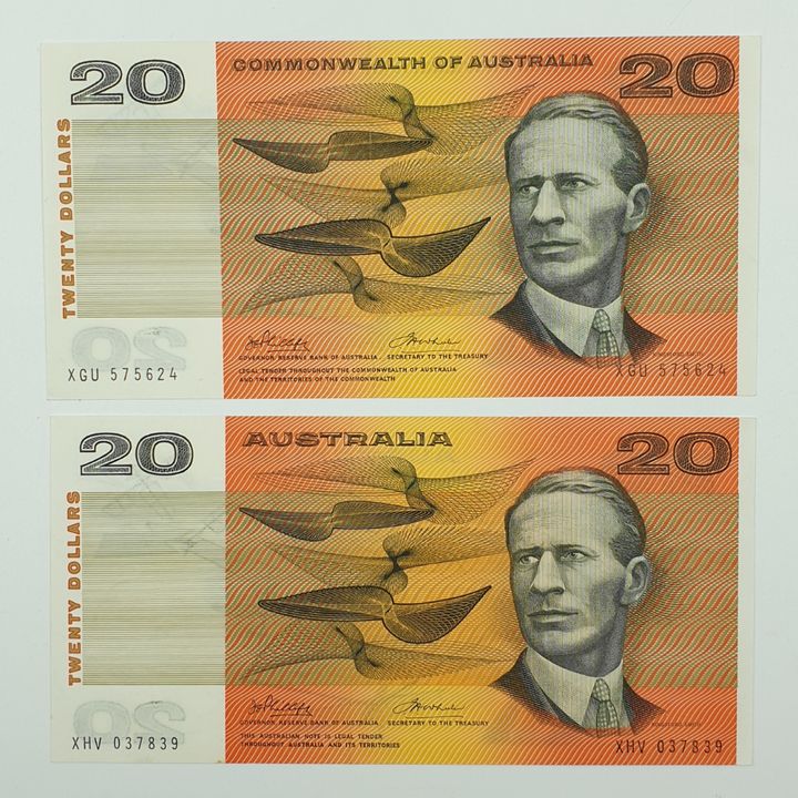Aus. & CoA P/W $20 Notes (x2)