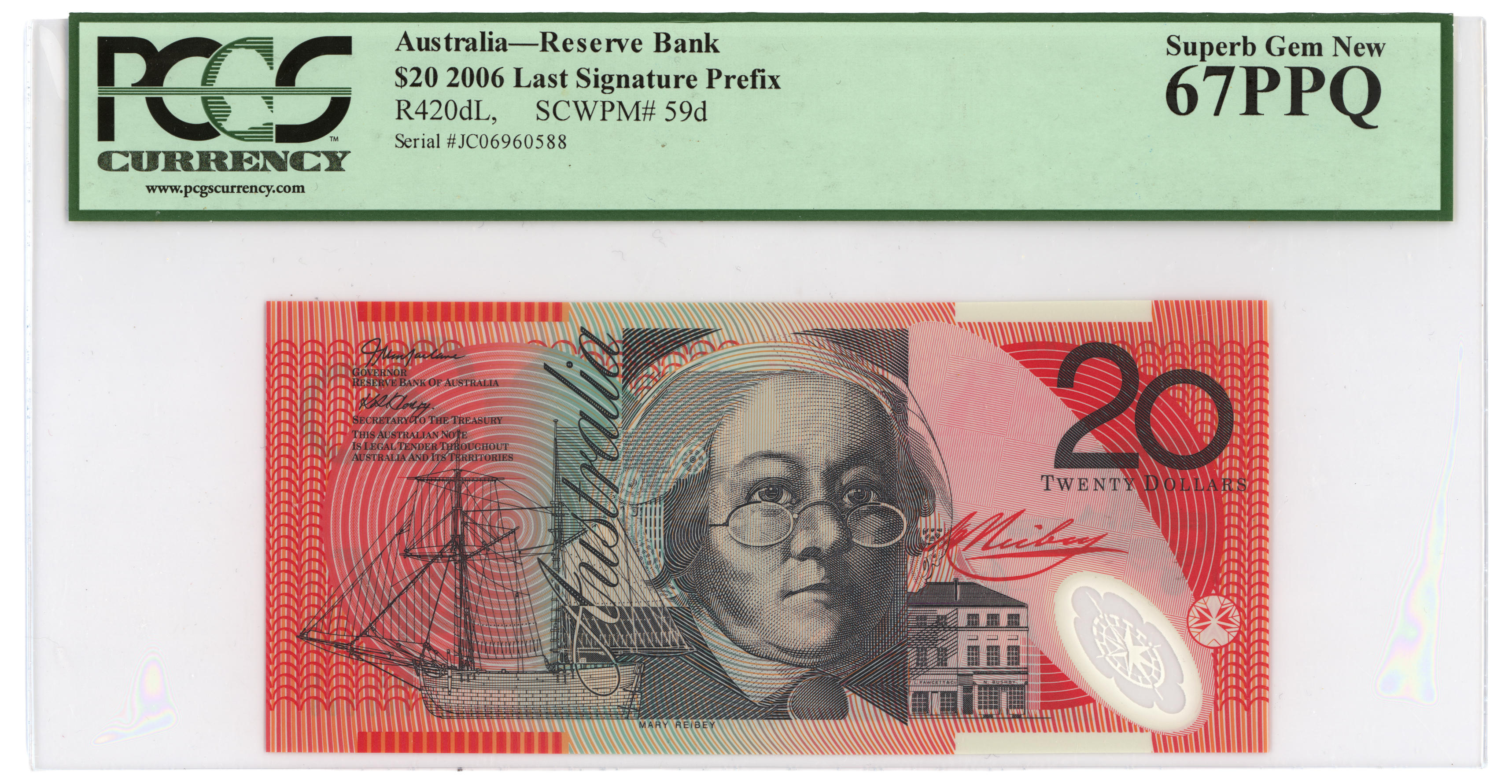 Macfarlane/Henry, Last Prefix, Twenty Dollars, 2006, PCGS Superb Gem UNC 67 PPQ