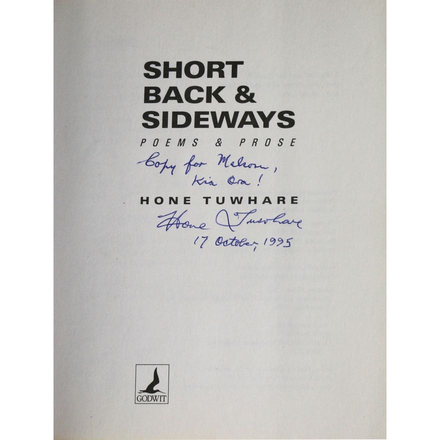 TUWHARE, HONE  [association copy], Short Back & Sideways. Poems & Prose