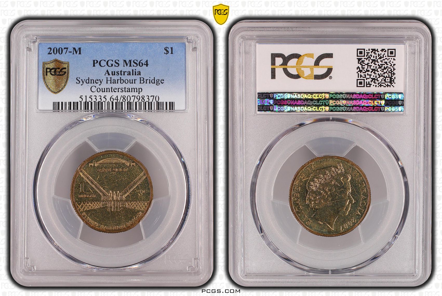 2007-M Australia One Dollar, $1 Sydney Harbour Bridge PCGS - MS64 -370