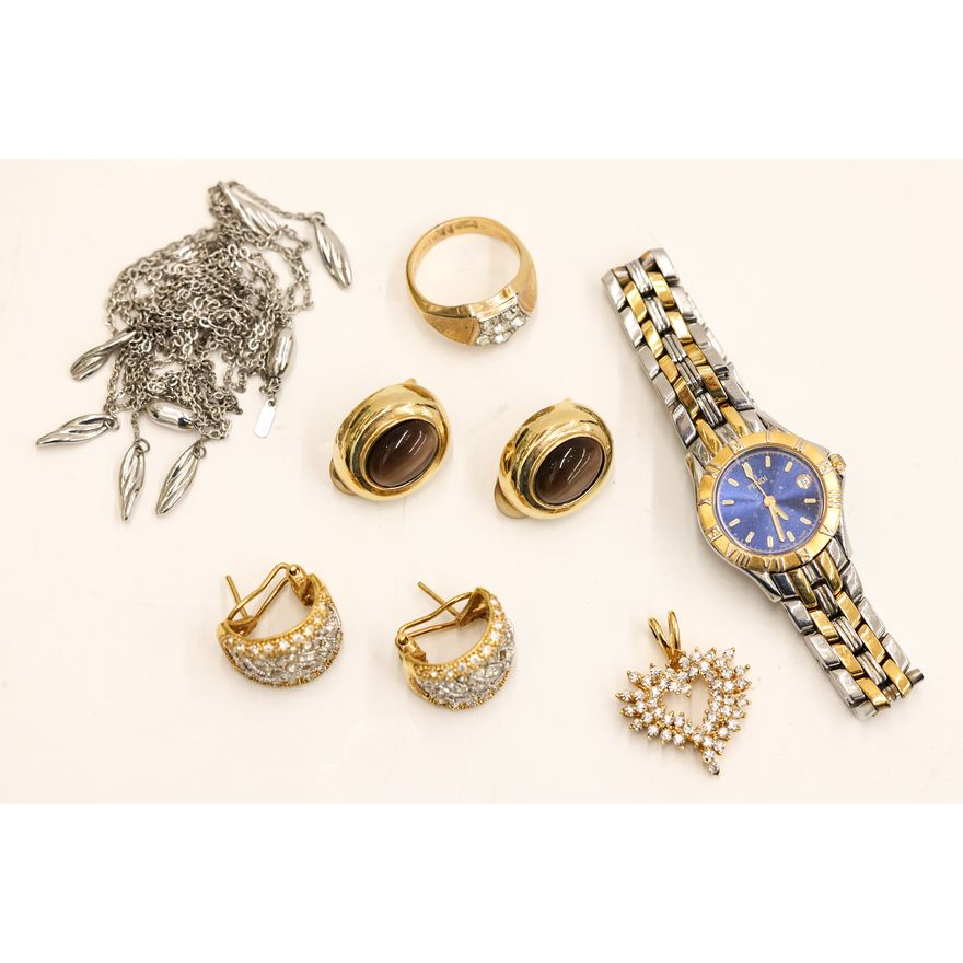6pc Costume Jewelry & Ladies Fendi Wrist Watch