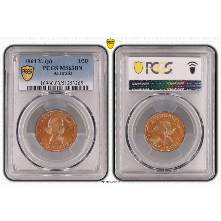 Elizabeth II, Half Penny, 1964, PCGS MS63BN