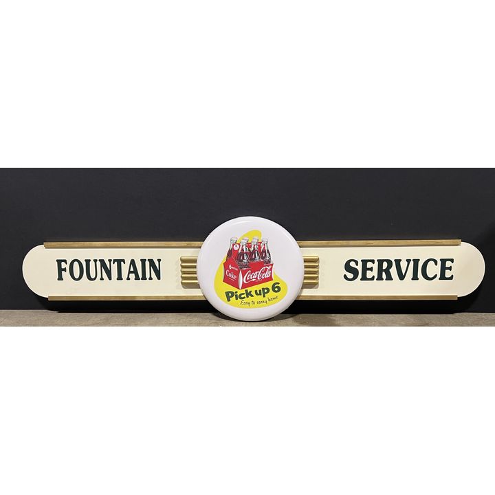 Reproduction Kay Coca Cola Coke Fountain Service Pic Up 6 Porcelain Button Soda Sign