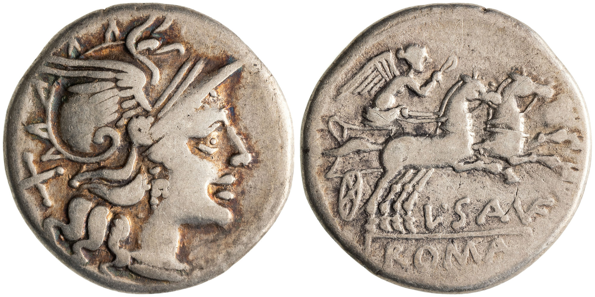 Saufeia, Denarius, 152 BC, VF