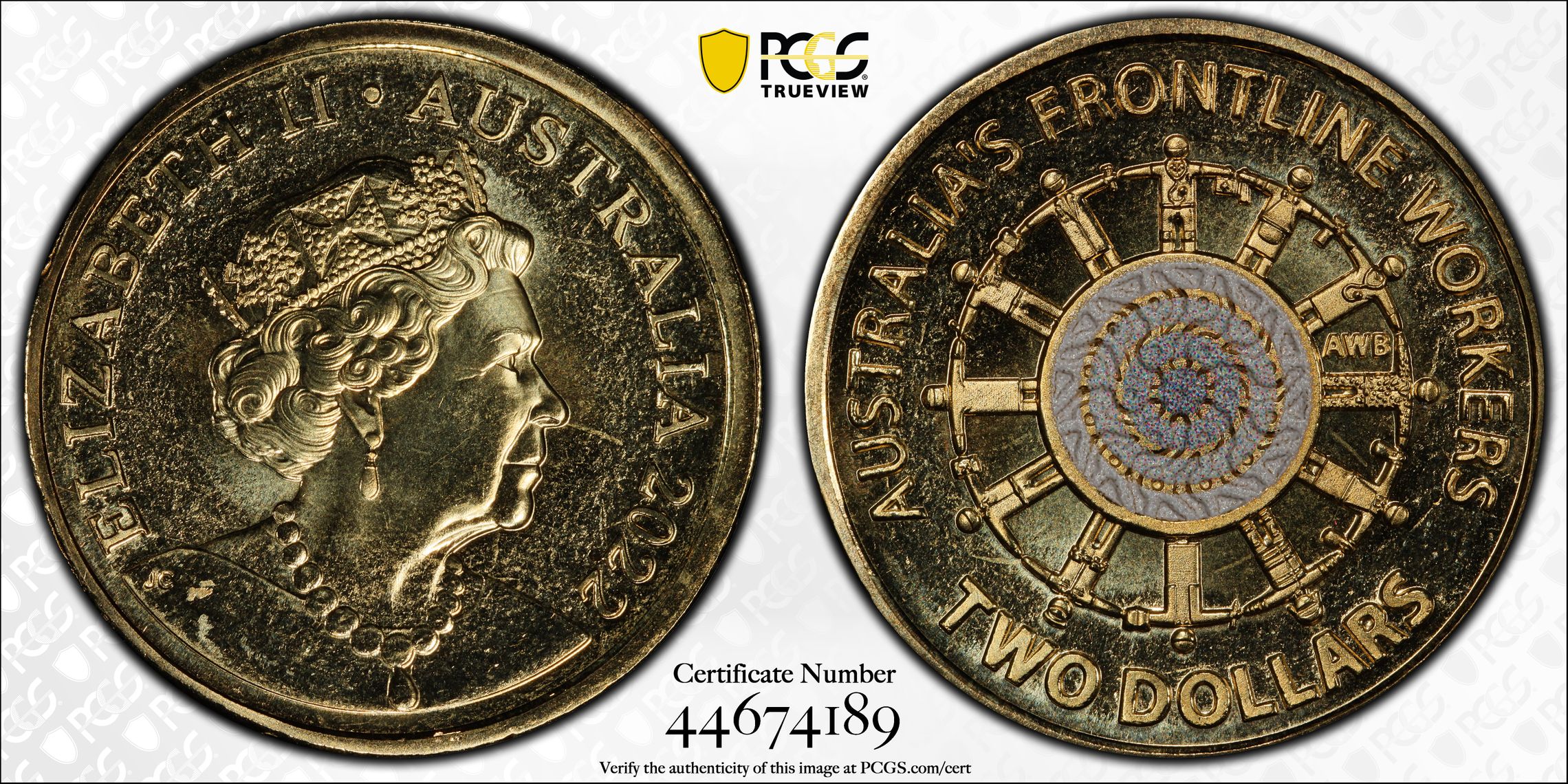 Frontline Workers Colorized, Two Dollar, 2022, PCGS MS68