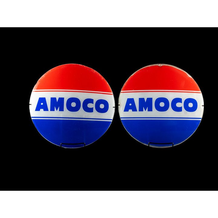 12.5" Pair Amoco Glass Globe Lens