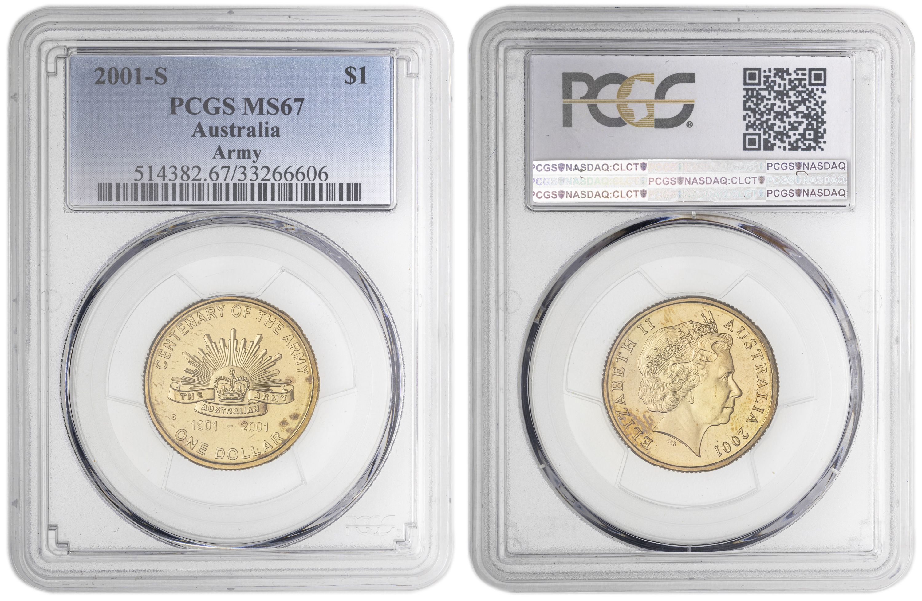 Army , One Dollar, 2001-S, PCGS MS67