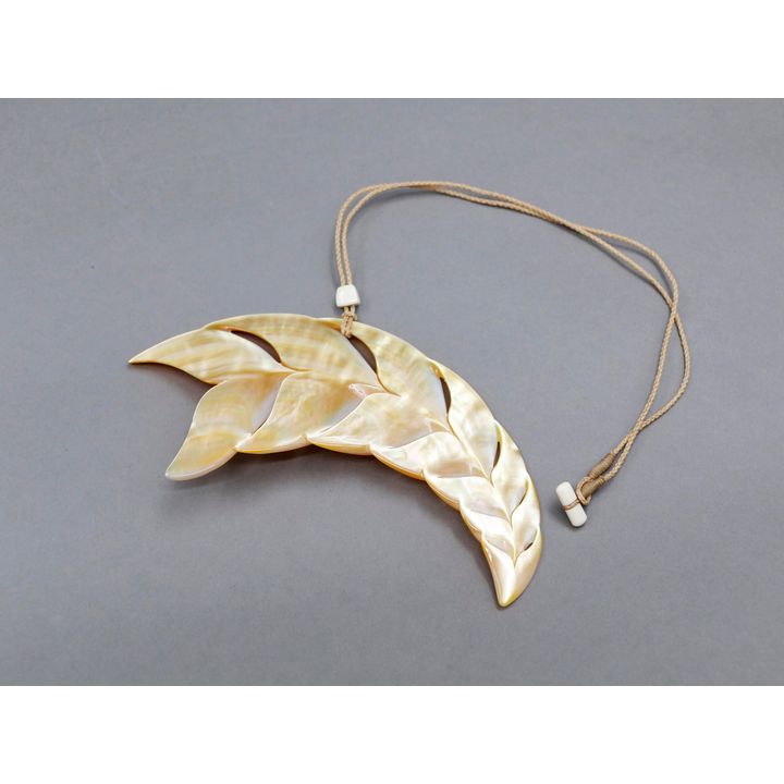 Steve Myhre - Leaf-shaped mother-of-pearl pendant