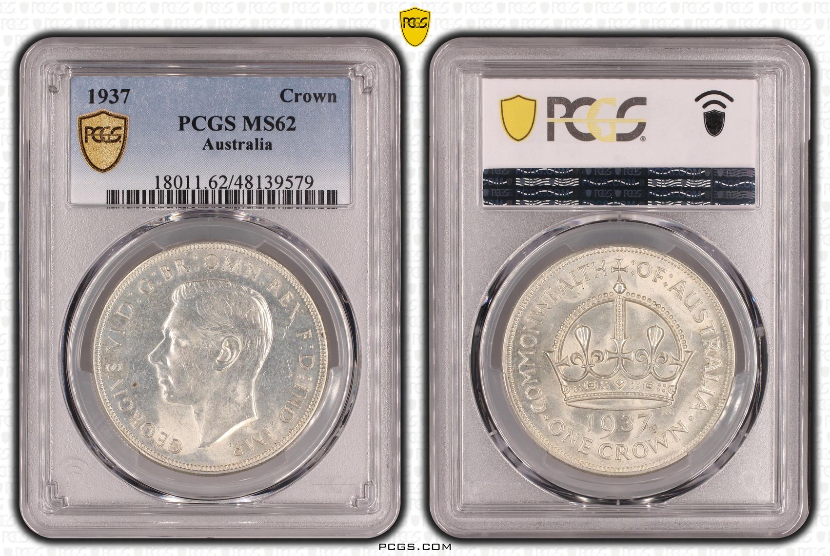 George VI, Crown, 1937, PCGS MS62