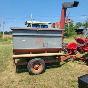 Carroll Heider Auger Grain / Feed Wagon - Rustic Picnic / Bar Art