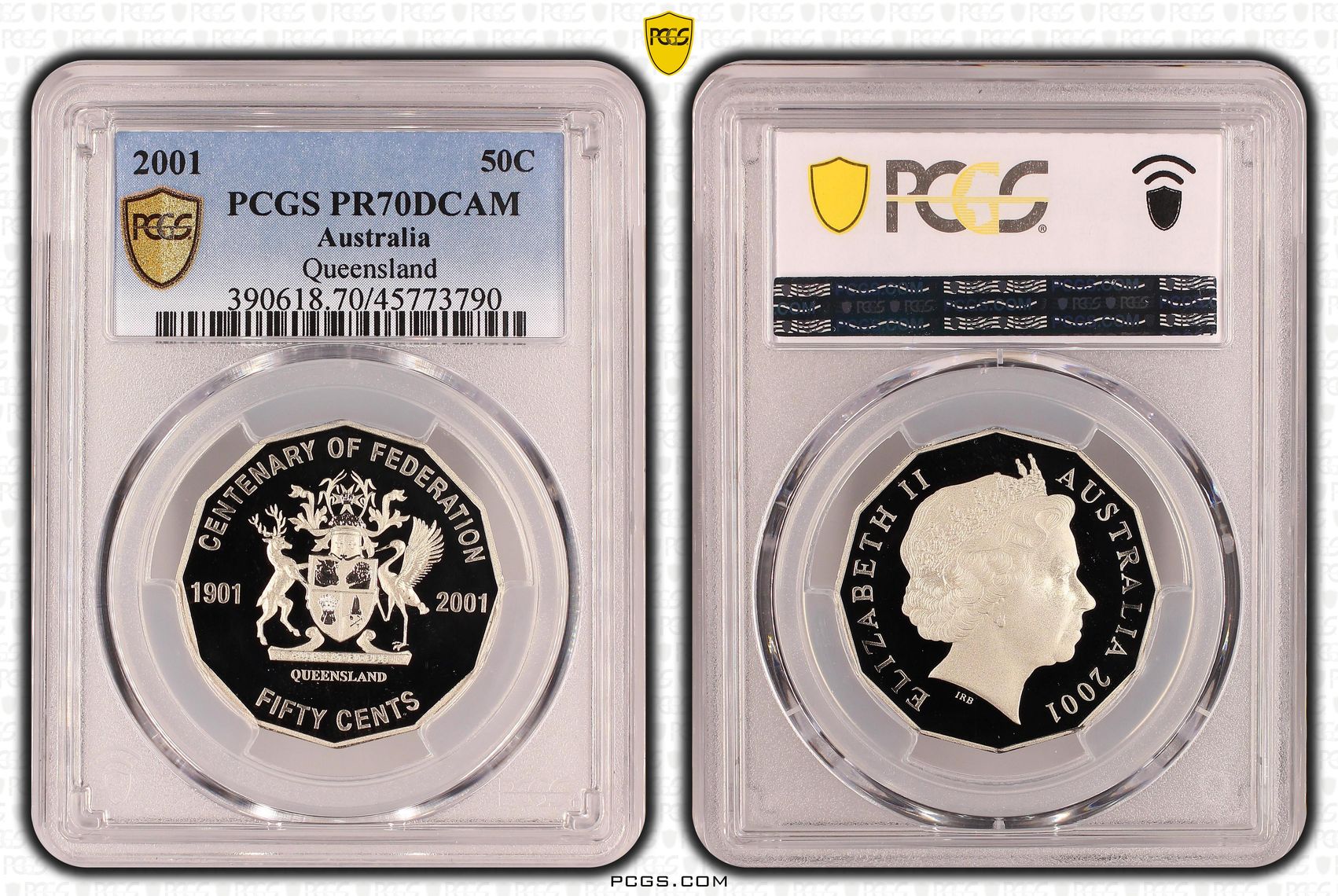 Queensland, Fifty Cent, 2001, PCGS PR70DCAM