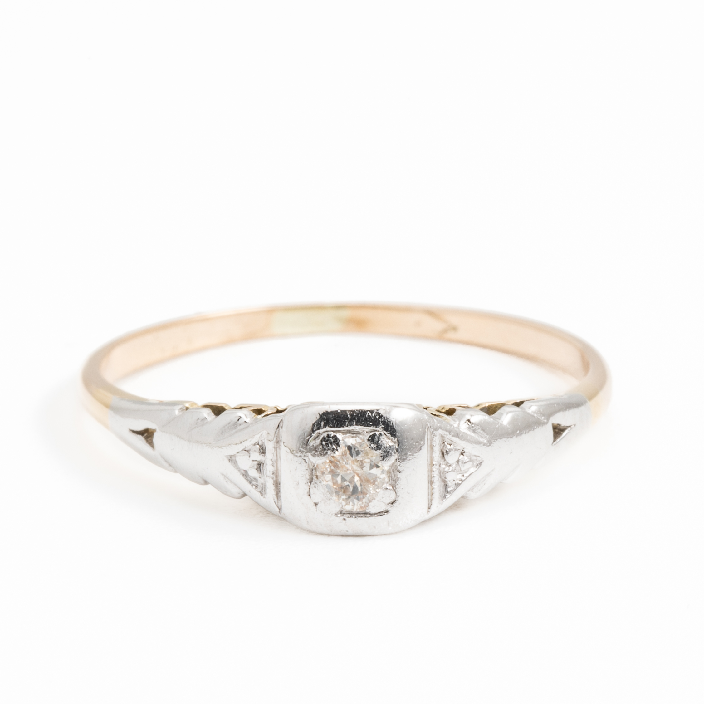 195 · Vintage Diamond Ring 14ct Gold, 1960s