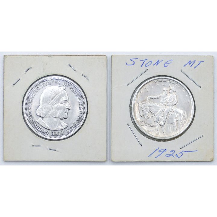 2pc US 1893 & 1925 Commemorative Silver Half Dollars