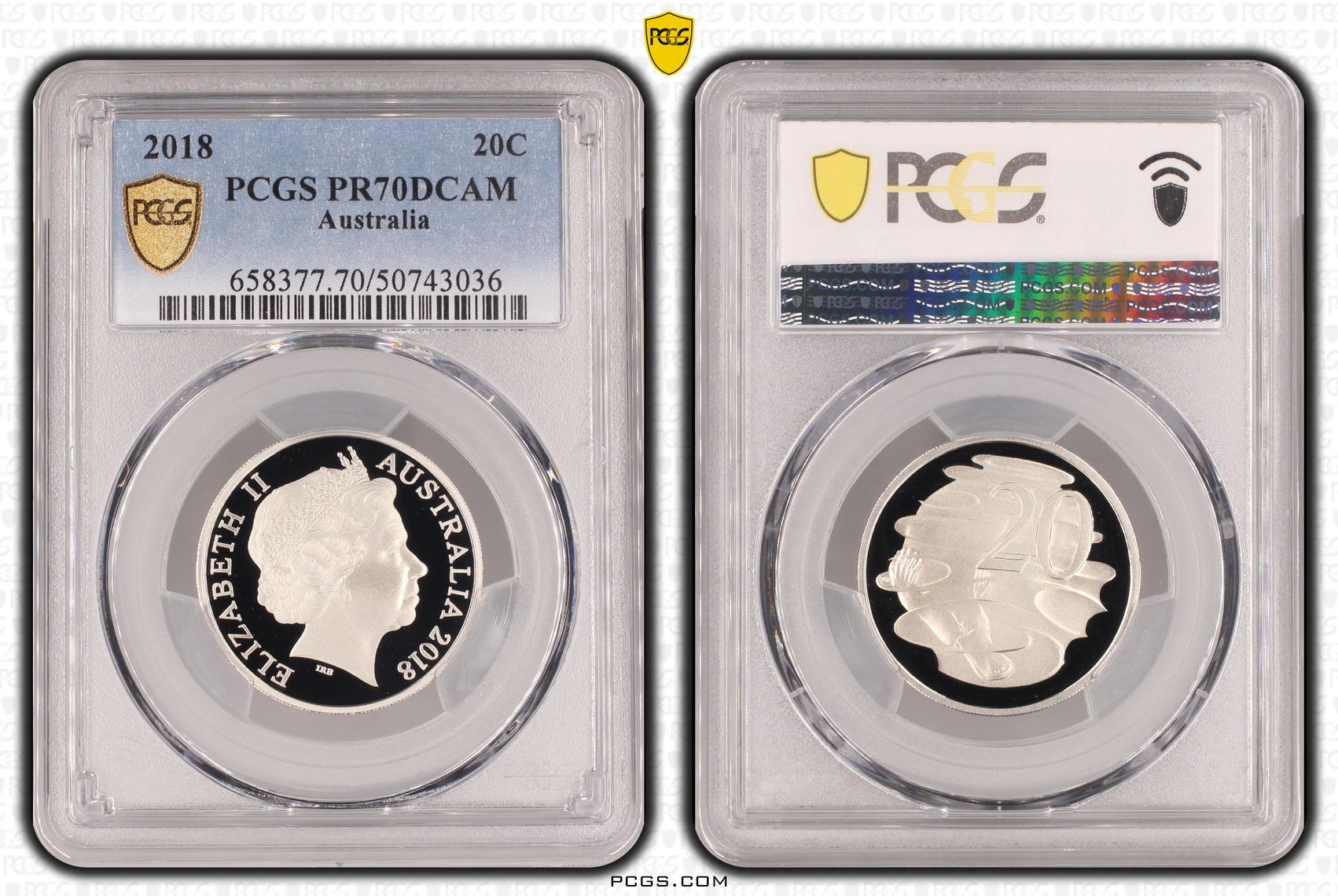 Twenty Cent, 2018, PCGS PR70DCAM